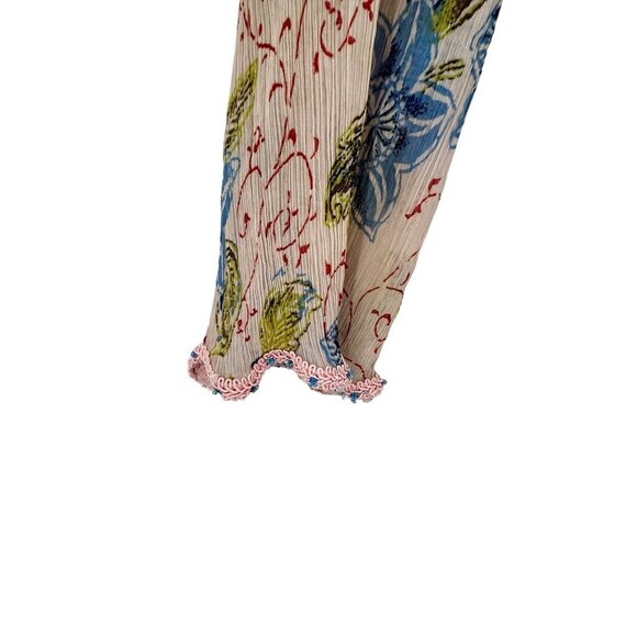 American Flirt Size 2x Top Beach Cover Up Sequins Floral Sheer Pink Blue Women's - Picture 6 of 8